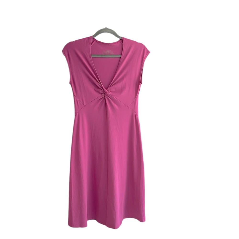 Patagonia sleeveless ruched Dress… Size med..Rose colored Measurements in photos